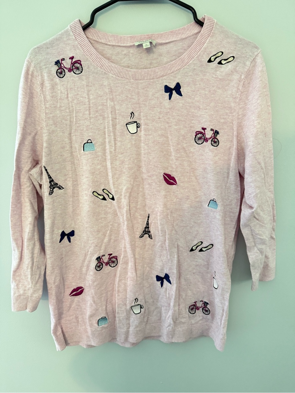Talbots embroidered Paris sweater size medium